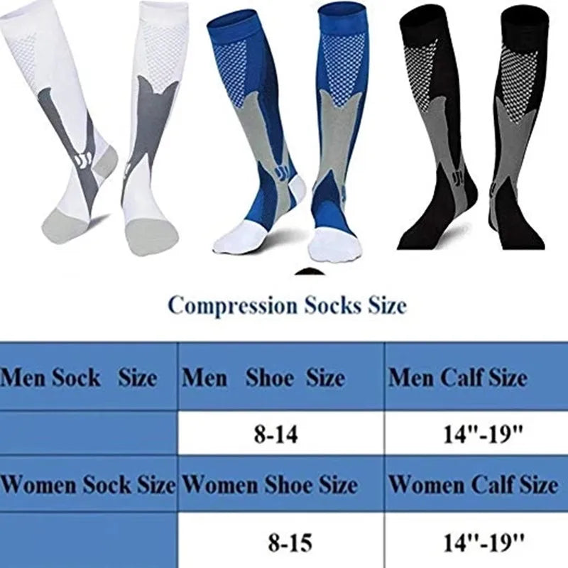 Men's Compression Socks for Athletic Performance - 30 mmHg Support for Varicose Veins, Available in Sets of 2, 3, or 4 Pairs