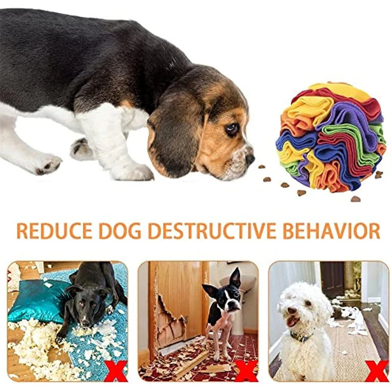 Interactive Dog Snuffle Ball Mat with Removable Pads - Sniffing Training Blanket and Puzzle Toy for Pets