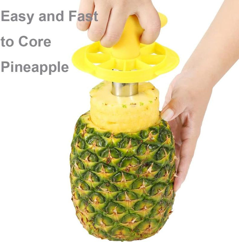 Stainless Steel Pineapple Peeler and Slicer - Efficiently Peel, Core, and Slice Fresh Pineapples