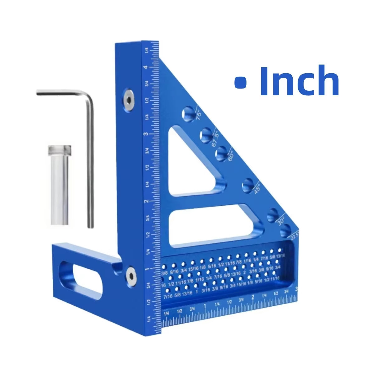 3D Multi-Angle Precision Measuring Ruler with Aluminum Alloy Square Protractor for Metric and Imperial Measurements