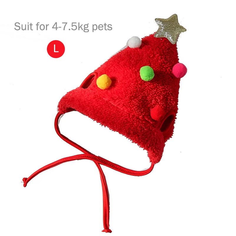 Festive Dog Christmas Hat and Santa Bibs for New Year Celebrations - Charming Bandana Accessories for Puppies and Cats