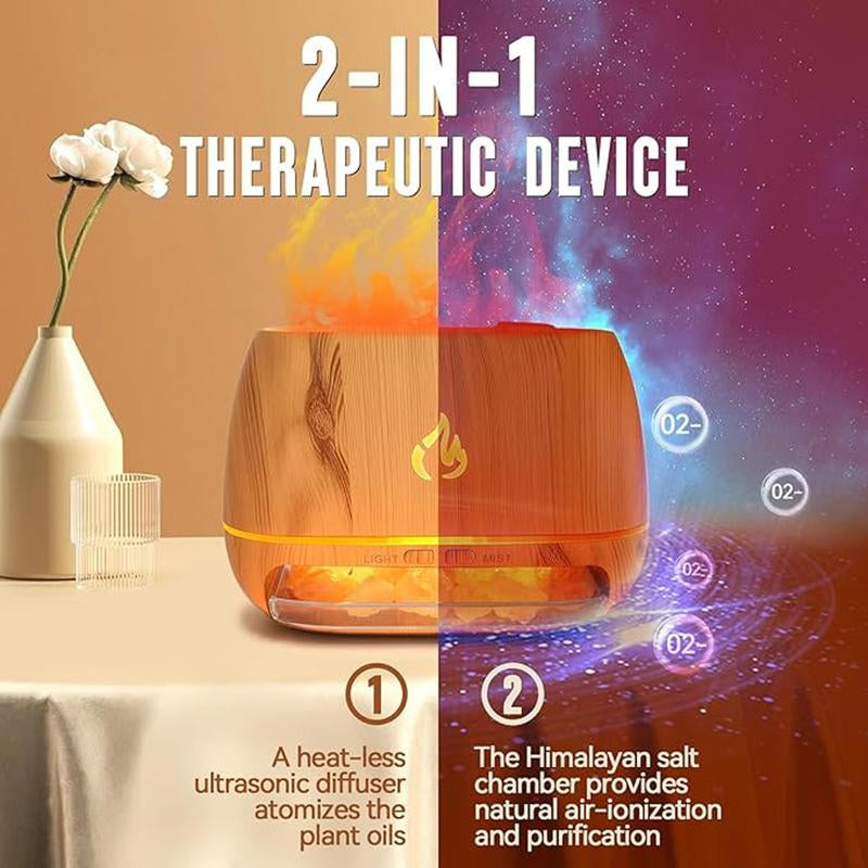 Aromatherapy Diffuser with Simulated Flame Design, 7 Color Options, USB-Powered Essential Oil Diffuser and Humidifier for Home Use