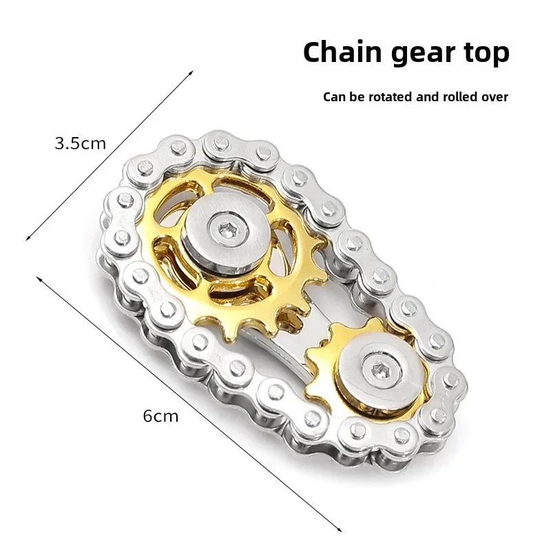 Sprocket Flywheel Metal Fidget Spinner - Stress Relief Toy for Adults and Children