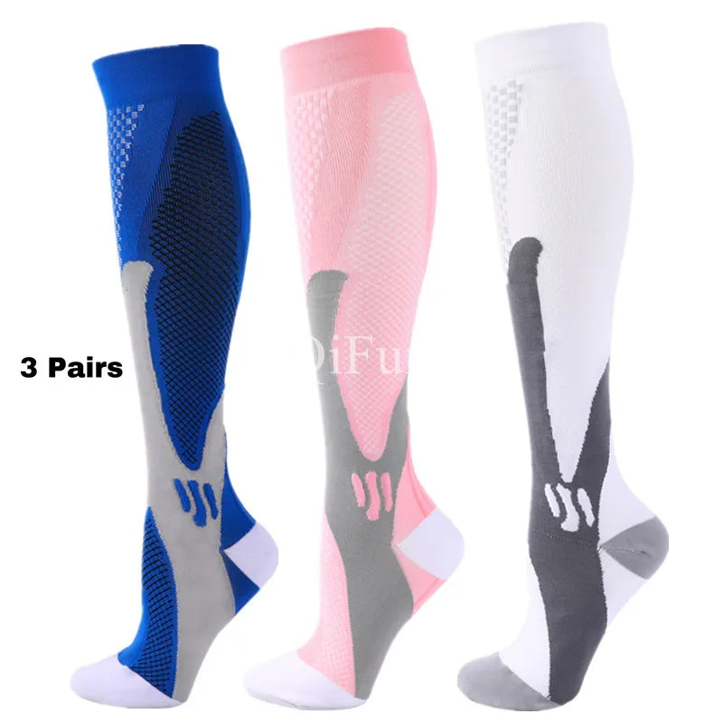 Men's Compression Socks for Athletic Performance - 30 mmHg Support for Varicose Veins, Available in Sets of 2, 3, or 4 Pairs