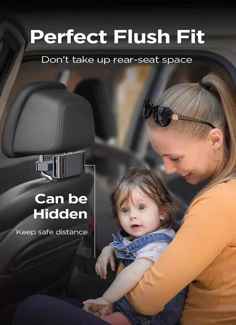 Adjustable Back Seat Headrest Mount for Phones and Tablets (4.7-12.9 Inches)