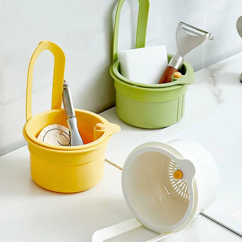 Multifunctional Detachable Sink Strainer Basket with Quick Drain Feature and Accessible Bottom Cover