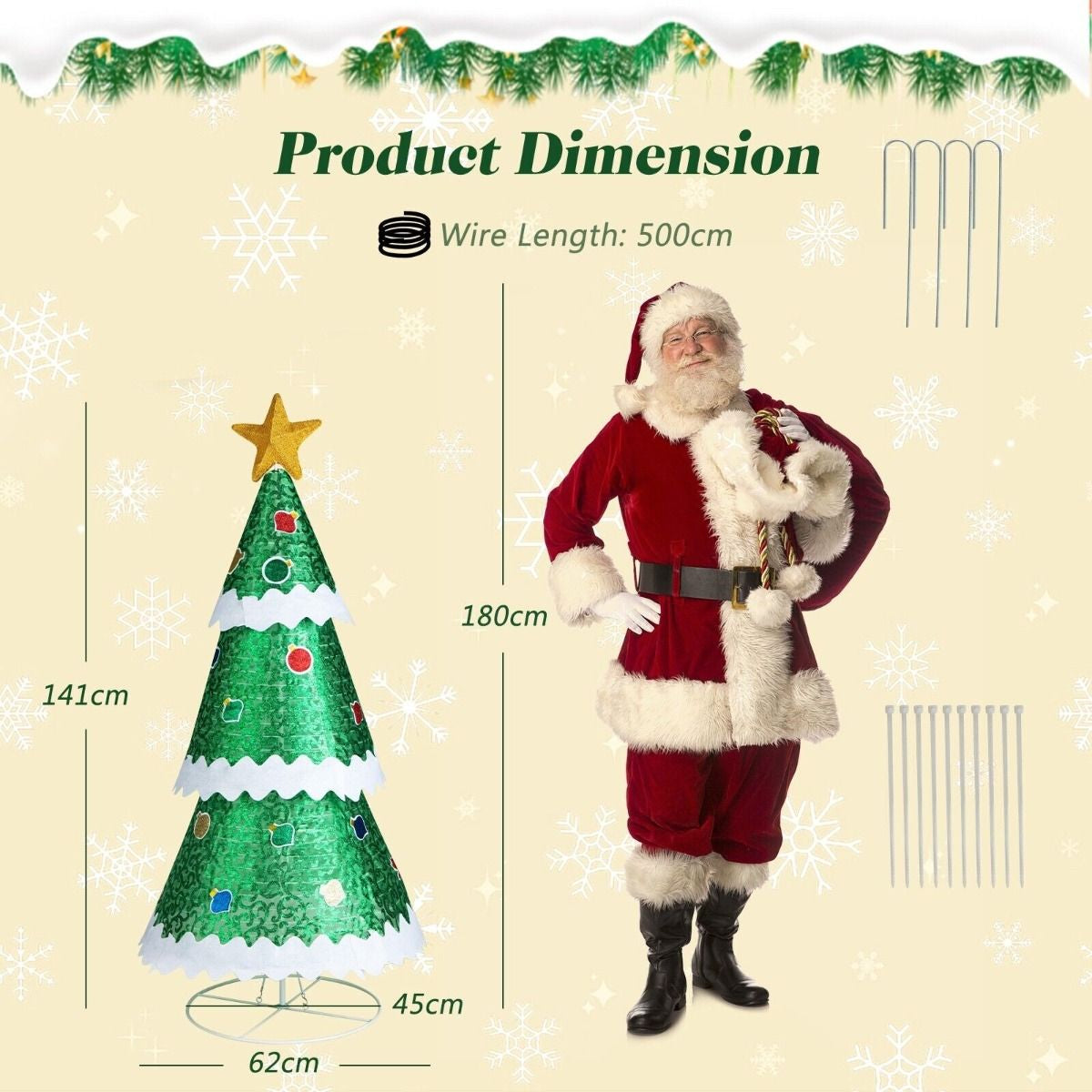4.6-Foot Pre-Lit Collapsible Christmas Tree Featuring 110 LED Lights