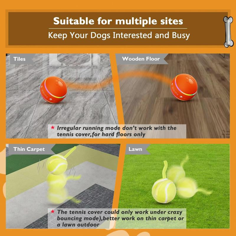 Interactive Motion-Activated Dog Ball Toy - Upgraded Durable USB Rechargeable Rolling Ball for Small, Medium, and Large Dogs