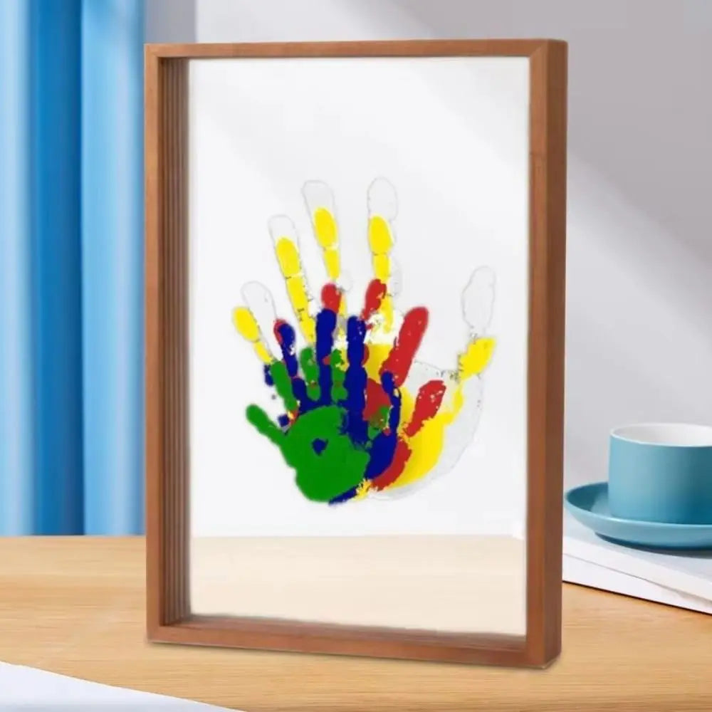 Handprint and Footprint Photo Frame Kit - DIY Wooden Keepsake for Treasured Family, Baby, and Pet Memories