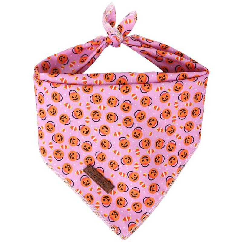 MR. CHUBBYFACE Reversible Fall Orange Plaid Dog and Cat Bandanas