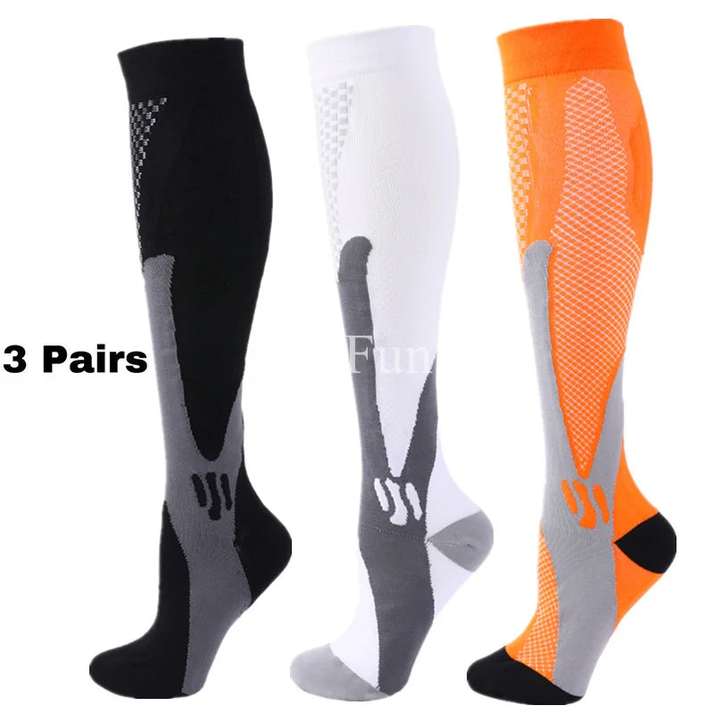 Men's Compression Socks for Athletic Performance - 30 mmHg Support for Varicose Veins, Available in Sets of 2, 3, or 4 Pairs
