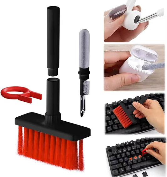 5-in-1 Keyboard Cleaning Brush Kit with Keycap Puller and Earbud Cleaner for AirPods Pro and Bluetooth Earphone Maintenance
