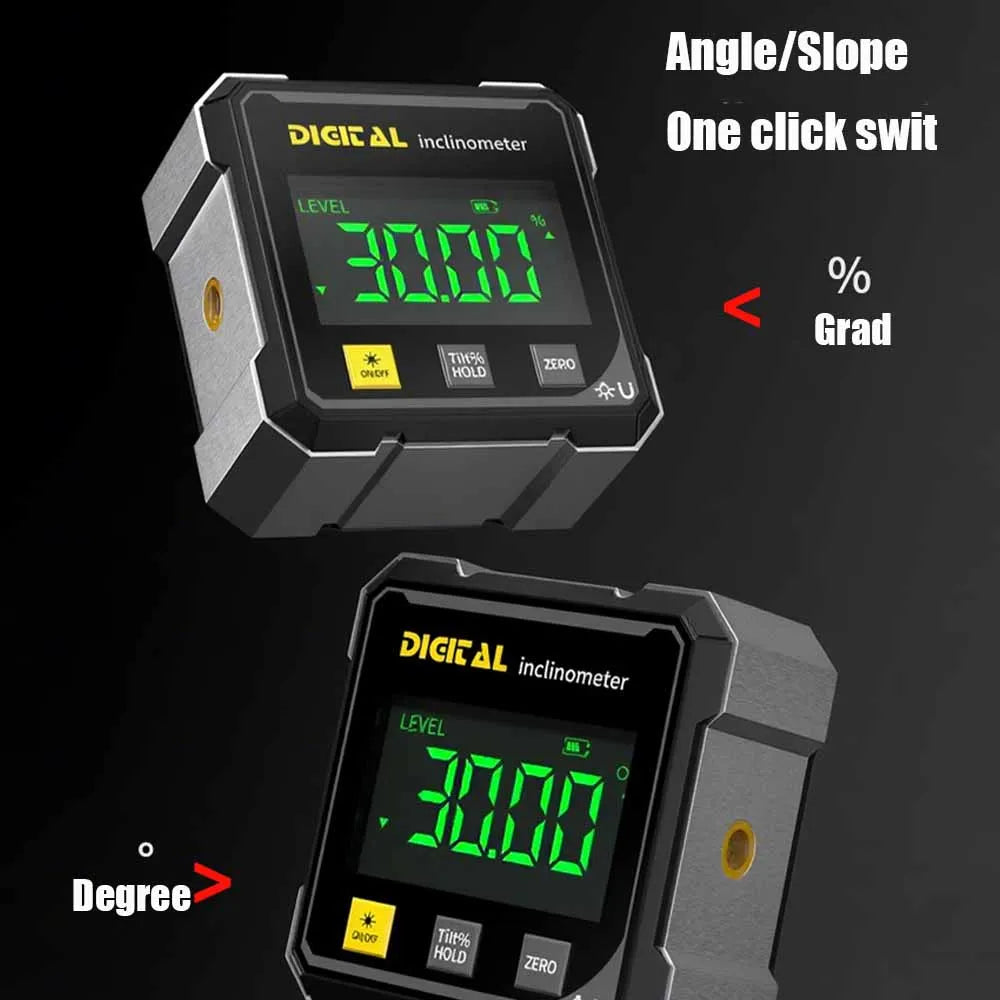 4-Side Magnetic Digital Angle Gauge with Laser Electronic Protractor Horizontometer Inclinometer Angle Ruler Slope Measuring
