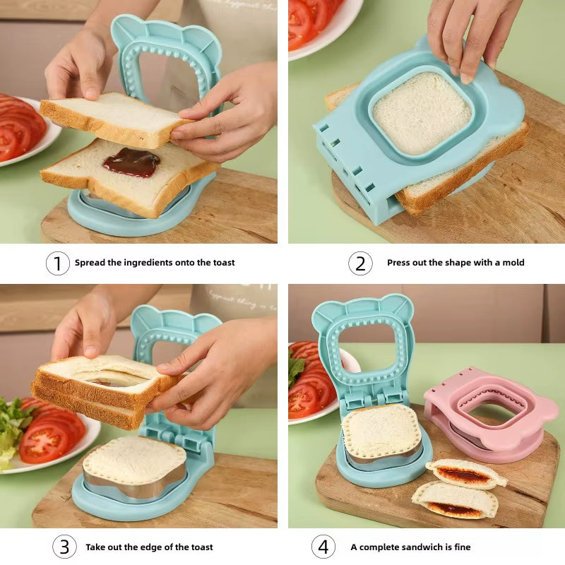 Professional Sandwich Cutter and Sealer with Stainless Steel Blade for Children's Lunches - Circular Bread and Toast Mold