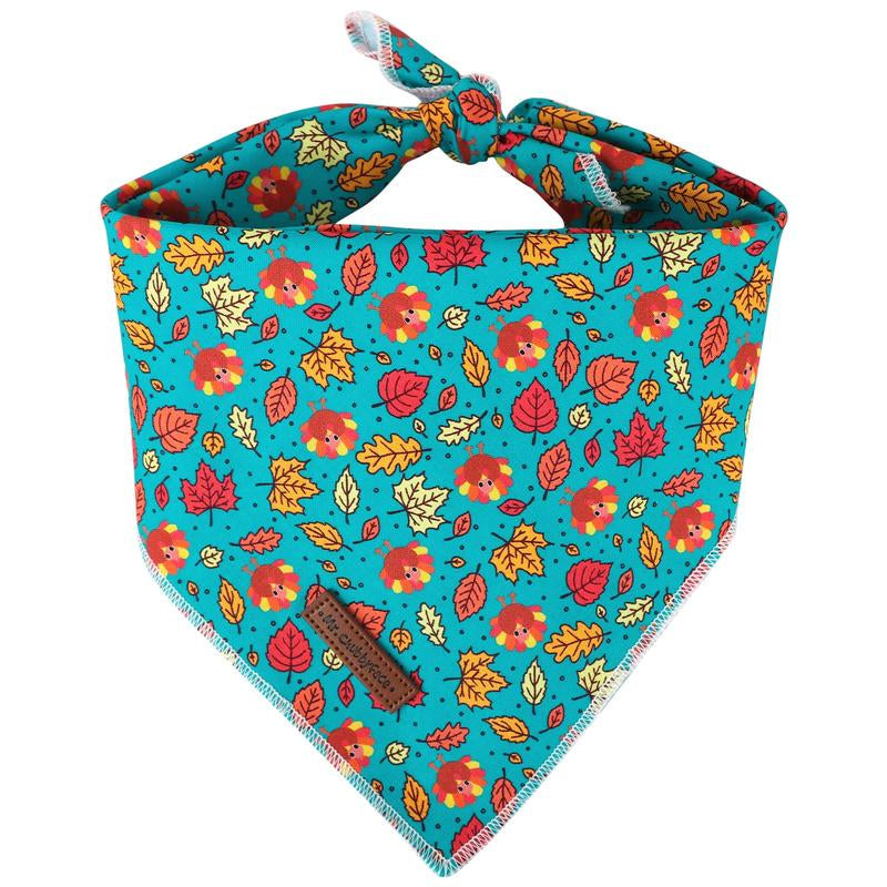 MR. CHUBBYFACE Reversible Fall Orange Plaid Dog and Cat Bandanas