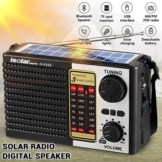 High-Quality Portable Solar Emergency Radio with MP3 Player, FM/AM & Shortwave Reception, Rechargeable and Ultra-Portable Design