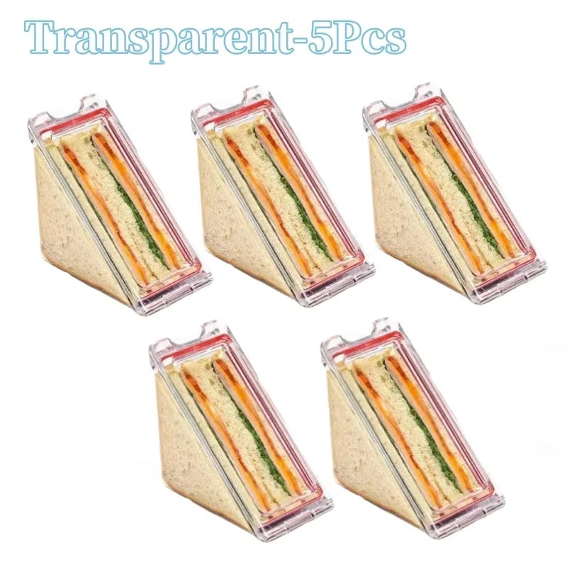 Eco-Friendly Reusable Clear Portable Triangle Sandwich Container