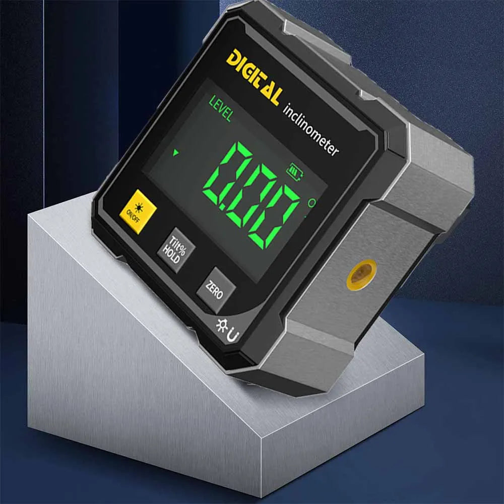 4-Side Magnetic Digital Angle Gauge with Laser Electronic Protractor Horizontometer Inclinometer Angle Ruler Slope Measuring