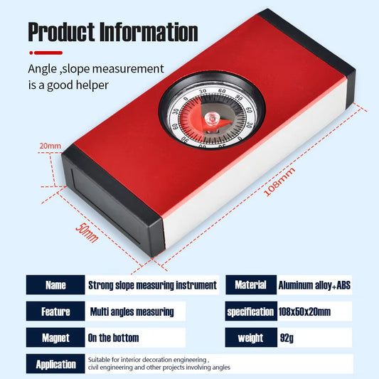 Folding Horizontal Angle Measurement Ruler with Magnetic Leveling and Durable Design, Portable Balancing Tool