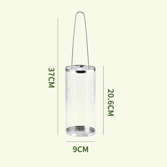 Portable Stainless Steel Barbecue Grill Basket for Outdoor Cooking and Camping