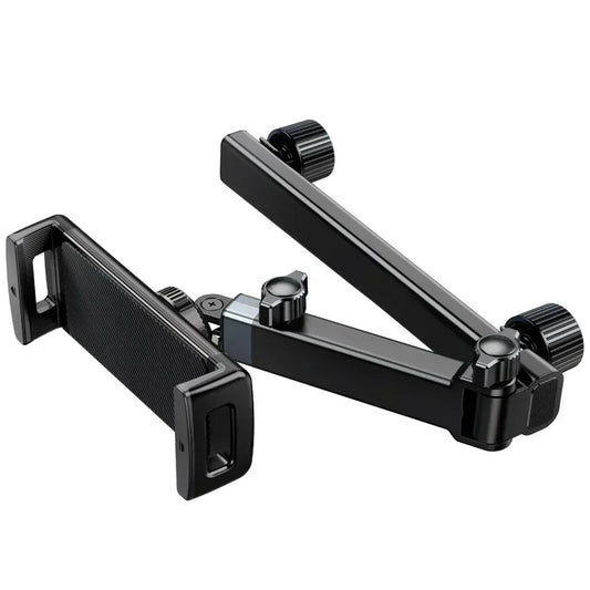 Adjustable Back Seat Tablet Holder Mount for Car Headrest - 360° Rotatable Phone Stand with Long Arm and Dual Hooks, Compatible with 4.7-12 Inch Devices