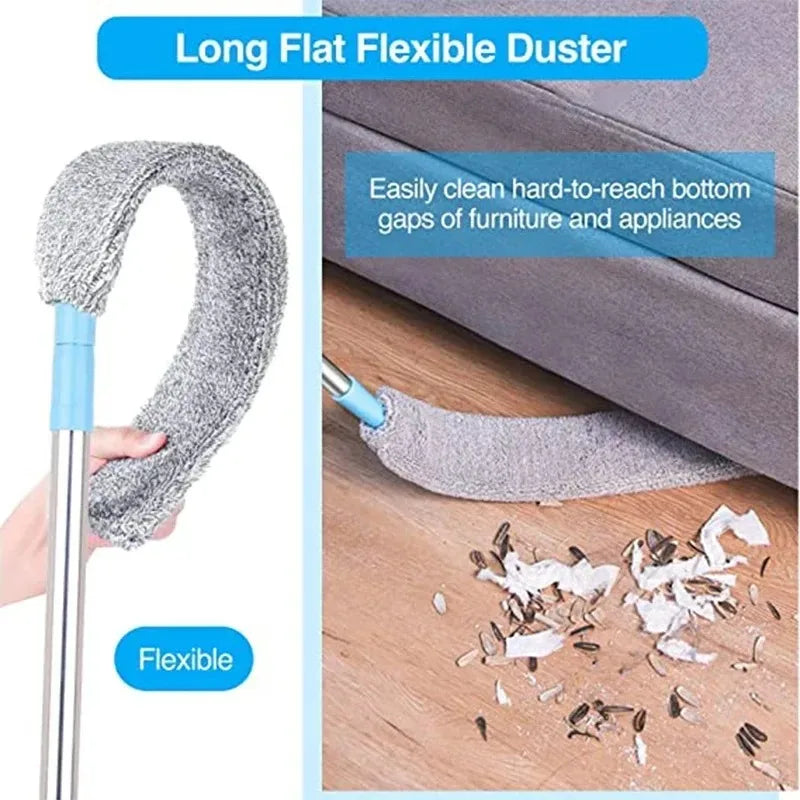 Telescopic Mop and Duster Brush for Effective Dust Removal in Hard-to-Reach Areas