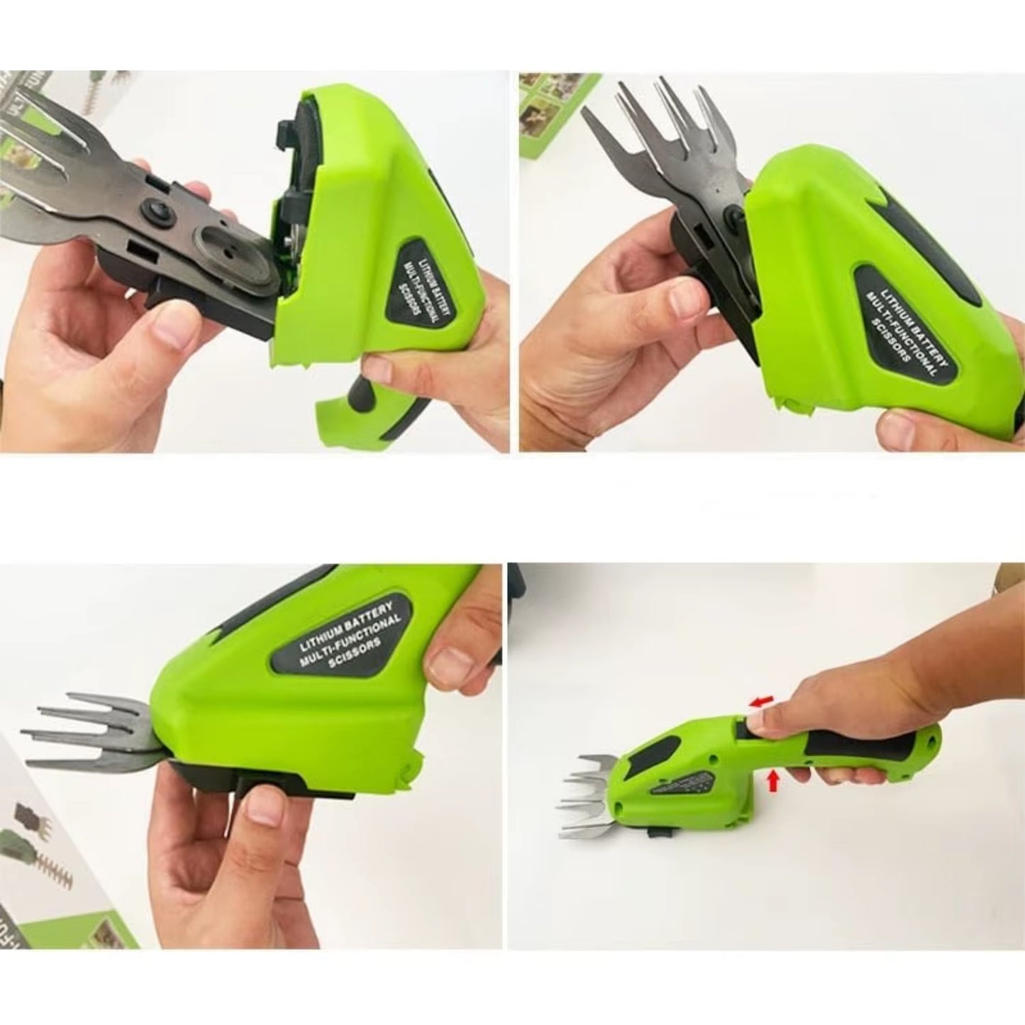 Cordless 2-in-1 Grass Shear and Electric Hedge Trimmer with Rechargeable 3.6V Battery System
