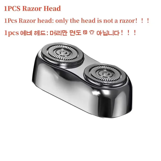 Rechargeable Dual Head Waterproof Rotary Shaver for Men's Hair and Beard Trimming - Mini Type-C Travel Design