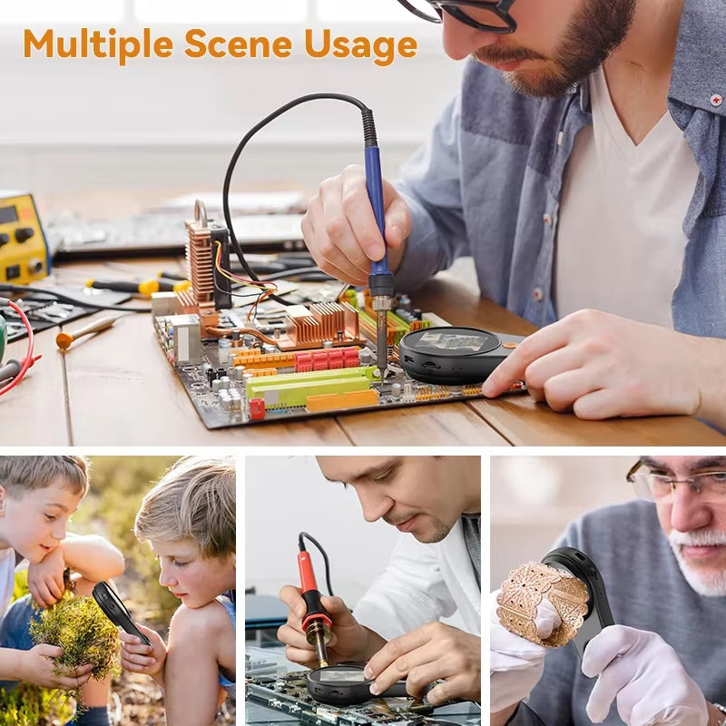 1080P Digital Microscope with 500X Magnification for Electronics, Coin, Jewelry, Watch Repair, and Dermatological Analysis - Compatible with Windows and Mac Systems
