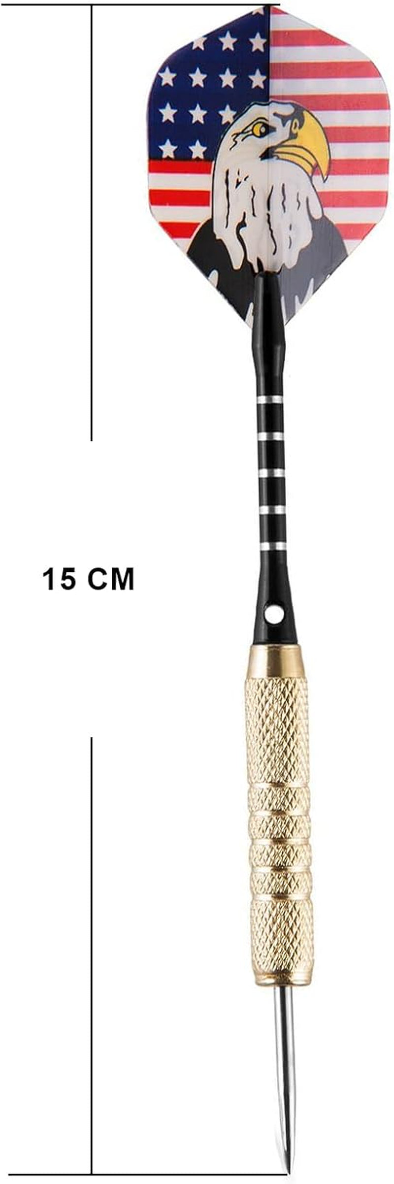 15-Piece Steel Dart Set with 18-Gram Tips, Dart Sharpener, 21 Flights, Aluminum Shafts, and Brass Barrels - Ideal for Rec Rooms, Man Caves, Bars, and Game Rooms
