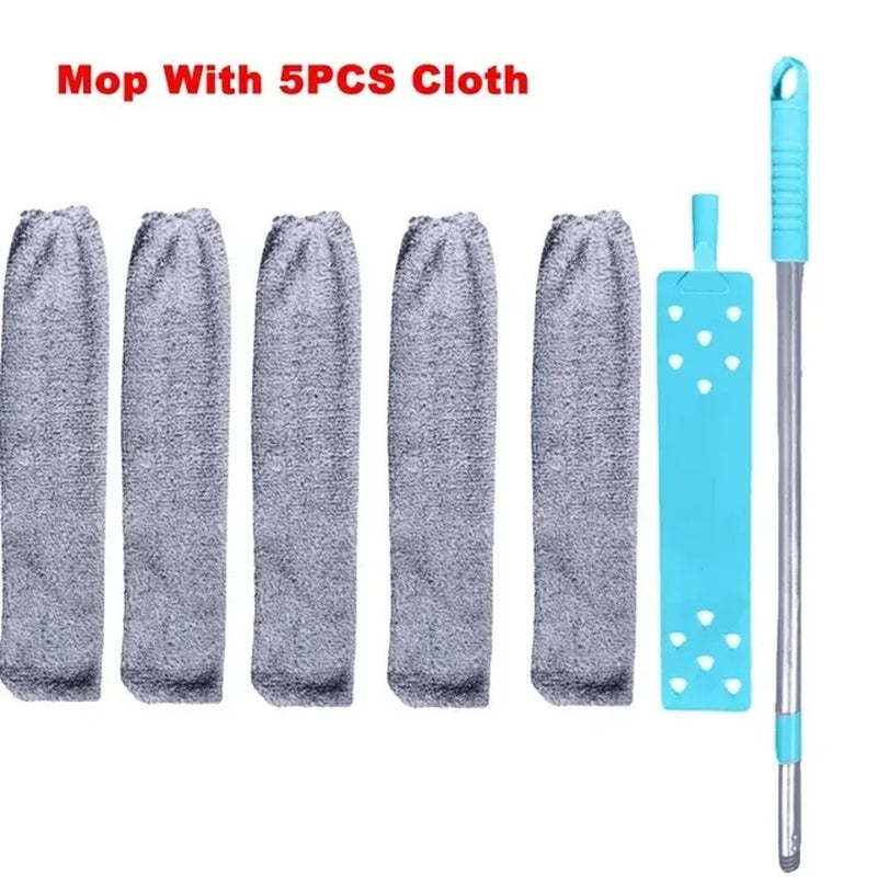 Telescopic Mop and Duster Brush for Effective Dust Removal in Hard-to-Reach Areas