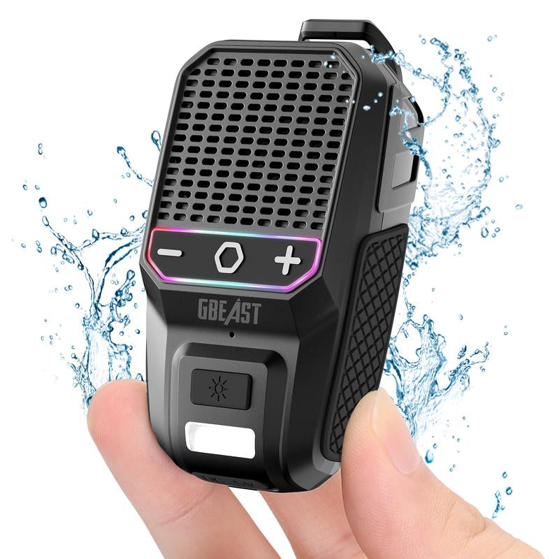GBEAST Wearable Bluetooth Speaker with RGB Lighting, Waterproof Design, Noise Cancellation, 30-Hour Battery Life - Ideal Gift for Fathers and Husbands