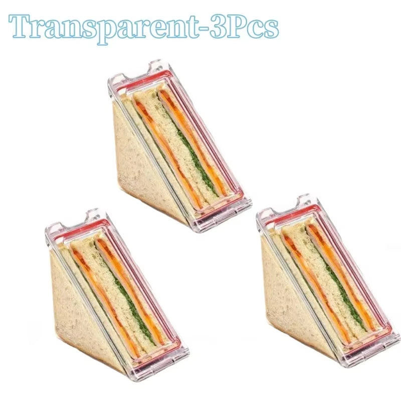 Eco-Friendly Reusable Clear Portable Triangle Sandwich Container