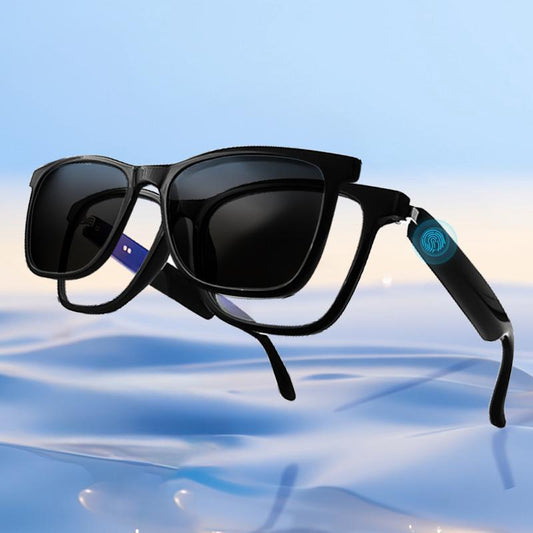 2-in-1 Magnetic Smart Glasses with Wireless Connectivity, Integrated Microphone and Touch Control, Anti-Blue Light Technology for Music and Calls, Wearable Device