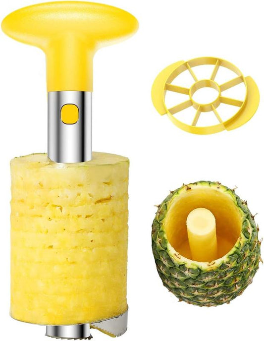 Stainless Steel Pineapple Peeler and Slicer - Efficiently Peel, Core, and Slice Fresh Pineapples