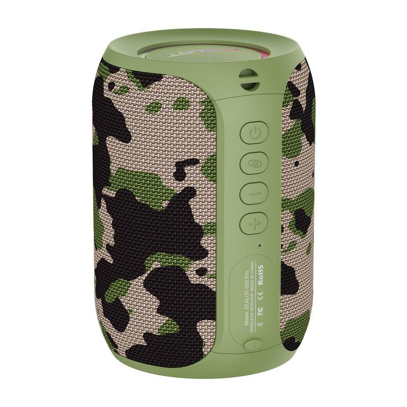 ZEALOT Wireless Bluetooth Speaker - 15W Stereo Sound with Enhanced Bass, RGB Lighting, Waterproof Design for Outdoor and Indoor Use, Perfect for Camping, Hiking, Cycling, and Gifting