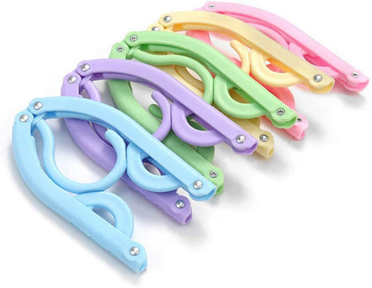 10-Pack Portable Foldable Plastic Travel Hangers - Compact Clothes Drying Rack for Travel