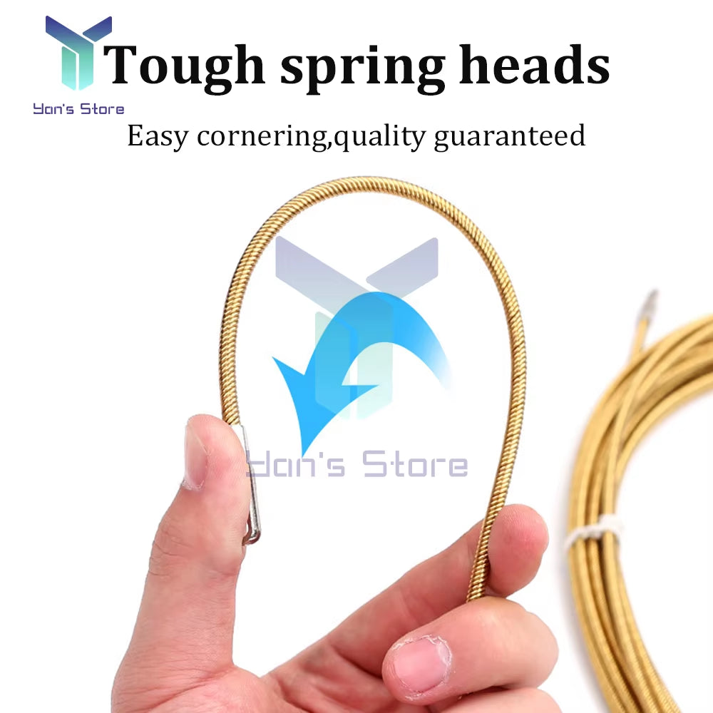 Universal Wire Threading Tool with High Elasticity Spring and Pulley System for Electricians - 5/10M Cable Pulling Solution