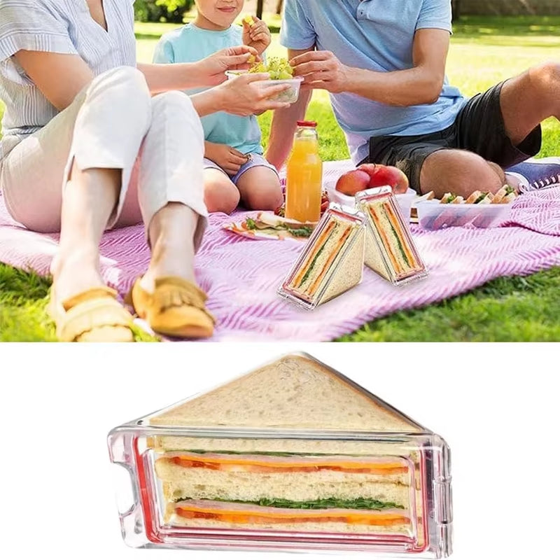 Eco-Friendly Reusable Clear Portable Triangle Sandwich Container