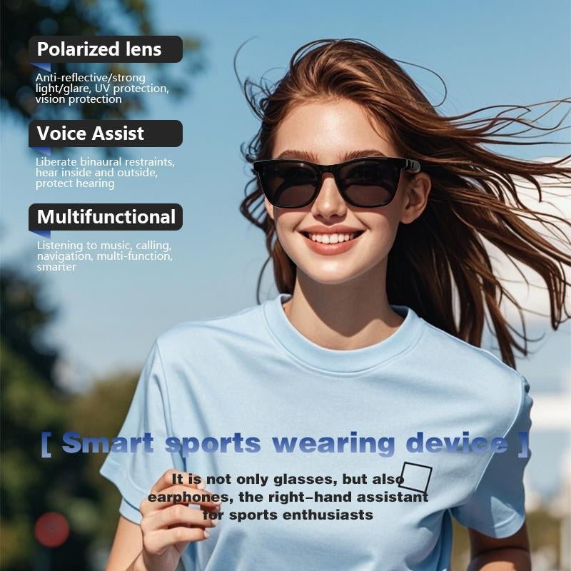 2-in-1 Magnetic Smart Glasses with Wireless Connectivity, Integrated Microphone and Touch Control, Anti-Blue Light Technology for Music and Calls, Wearable Device