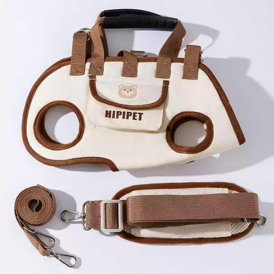 HIPIPET Portable Dog and Cat Backpack Carrier - Soft, Breathable Pet Bag with Adjustable Straps, Built-in Leash, and Storage for Treats and Essentials - Ideal for Travel, Outdoor Activities, and Public Transport