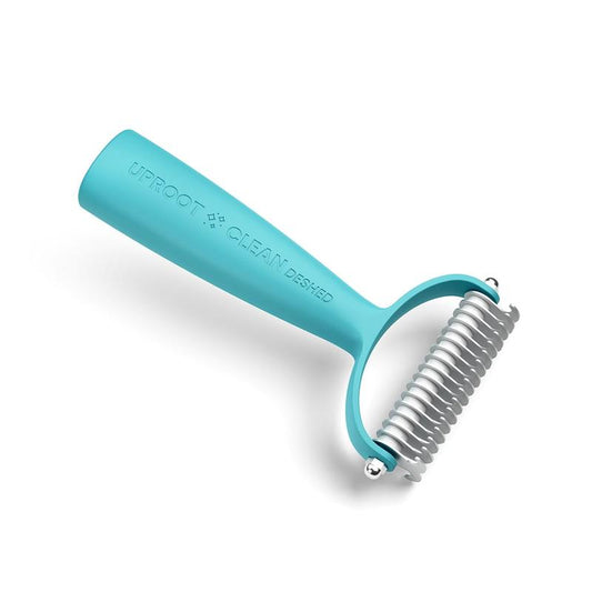 Uproot Clean Deshedder for Dogs, Cats, and Rabbits - Professional Grooming Tool with 9 & 17 Blades for Medium to Long Hair - Gentle Deshedding Brush for Comfortable Pet Care