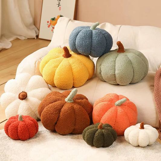 20CM Plush Pumpkin Toy - Soft Stuffed Cushion for Halloween Home Décor and Children's Gifts