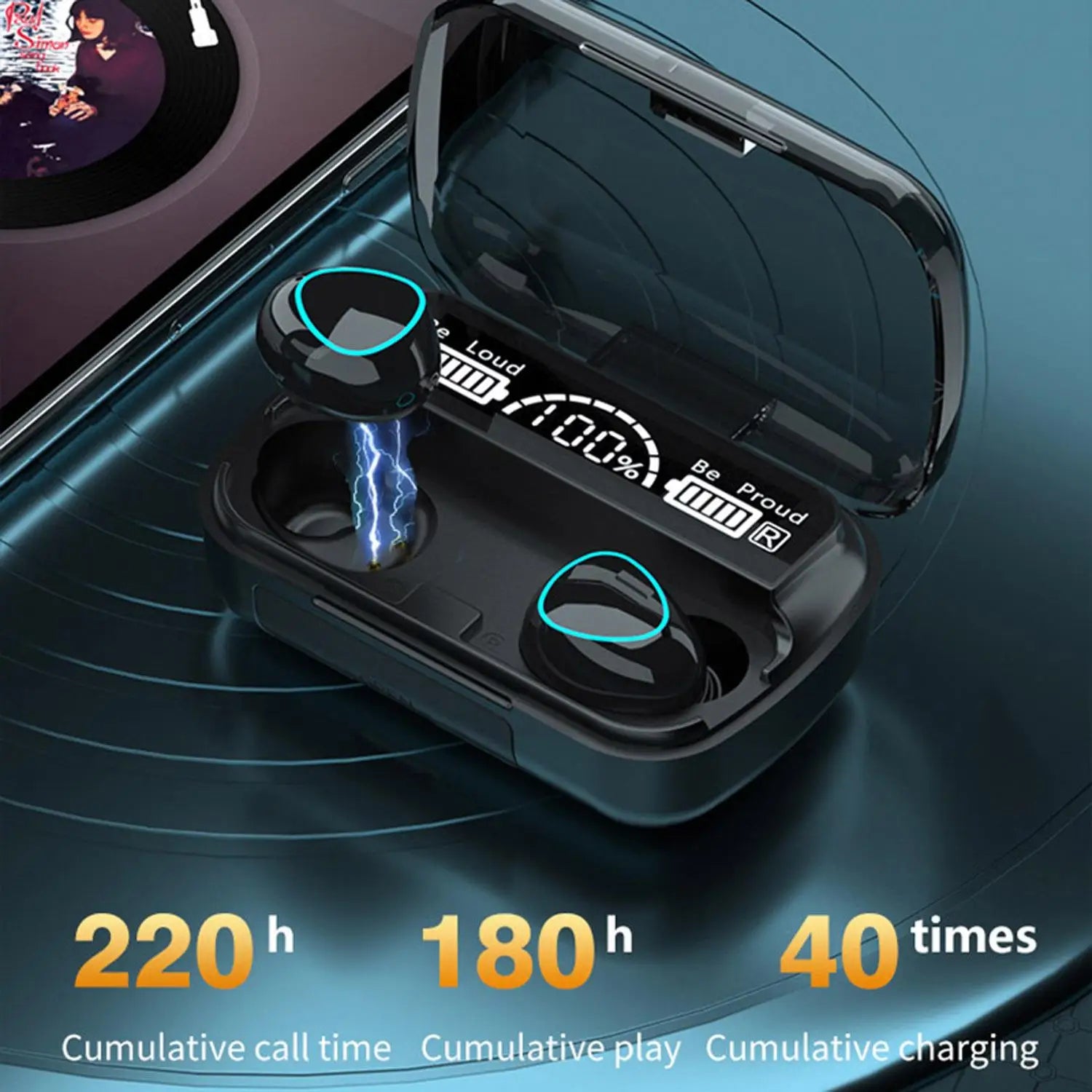 TWS M10 Wireless Bluetooth Headphones with LED Display, 3500mAh Charging Case, 9D Stereo Sound, Sports Waterproof Design, and Bluetooth 5.1 Technology