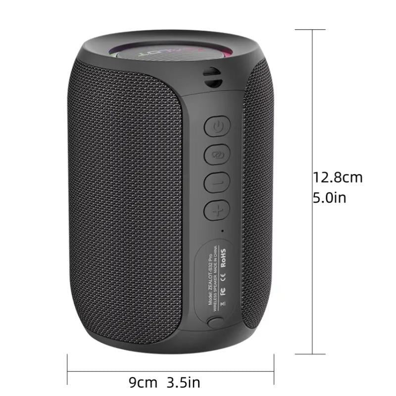 ZEALOT Wireless Bluetooth Speaker - 15W Stereo Sound with Enhanced Bass, RGB Lighting, Waterproof Design for Outdoor and Indoor Use, Perfect for Camping, Hiking, Cycling, and Gifting