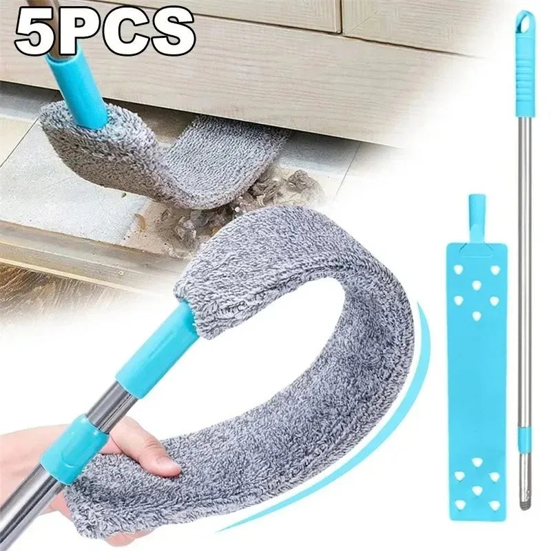 Telescopic Mop and Duster Brush for Effective Dust Removal in Hard-to-Reach Areas
