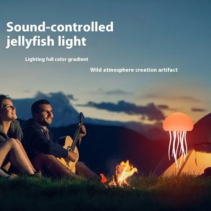 LED Jellyfish Mood Lamp - Portable Smart Night Light for Bedside and Desk Decor