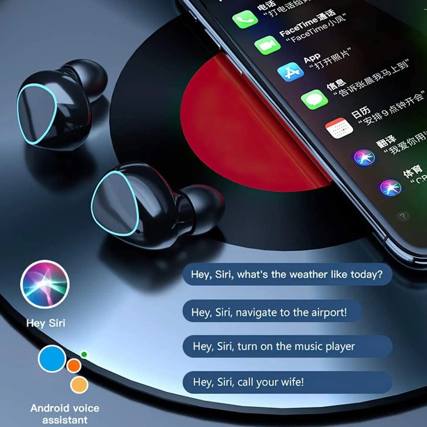 TWS M10 Wireless Bluetooth Headphones with LED Display, 3500mAh Charging Case, 9D Stereo Sound, Sports Waterproof Design, and Bluetooth 5.1 Technology