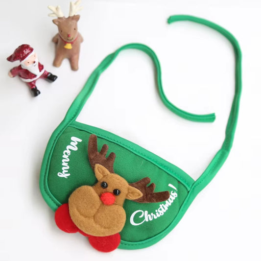 Festive Dog Christmas Hat and Santa Bibs for New Year Celebrations - Charming Bandana Accessories for Puppies and Cats