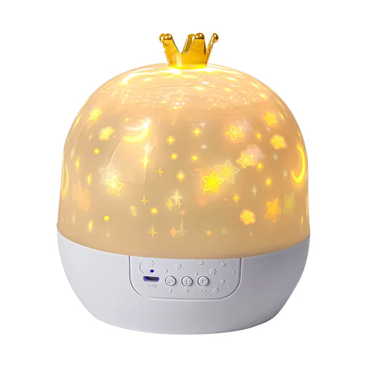 Crown Star Rotating Projection Night Lamp for Children's Bedrooms with Film Sheets - Perfect Birthday Gift